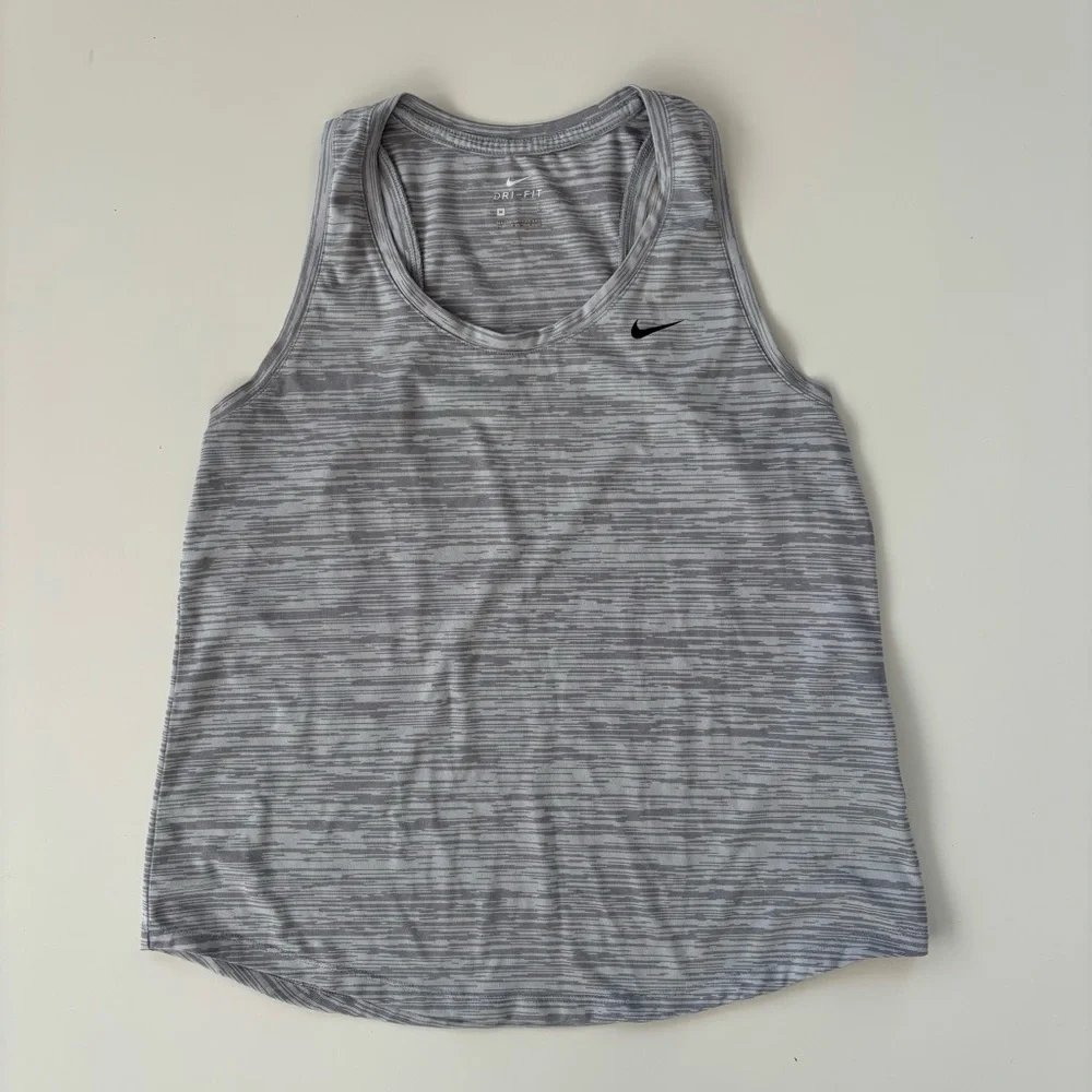 Nike Dri-fit Women's Grey Gray Wide Racer Tank Performance Size Medium